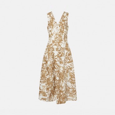브루넬로쿠치넬리 여성 허바리움 프린트 폰지 드레스 - Brunello Cucinelli Womens Herbarium Print Pongee Dress 