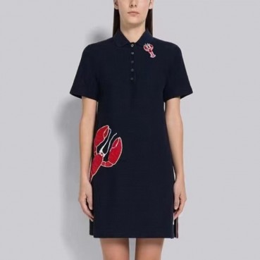 톰브라운 여성 폴로 원피스 - Thom Browne Womens Navy One