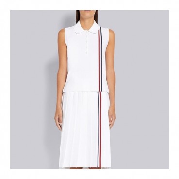 톰브라운 여성 화이트 나시 - Thom Browne Womens White Sleeveless Tshirts 