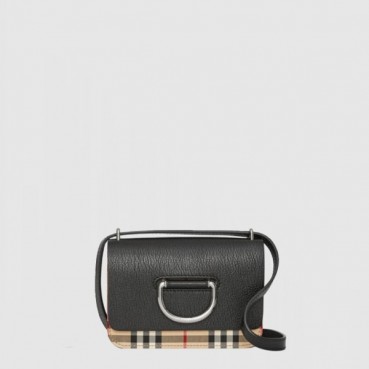 버버리 여성 미니 체크 D링 백 - Burberry Womens Mini Check D Ring Bag 